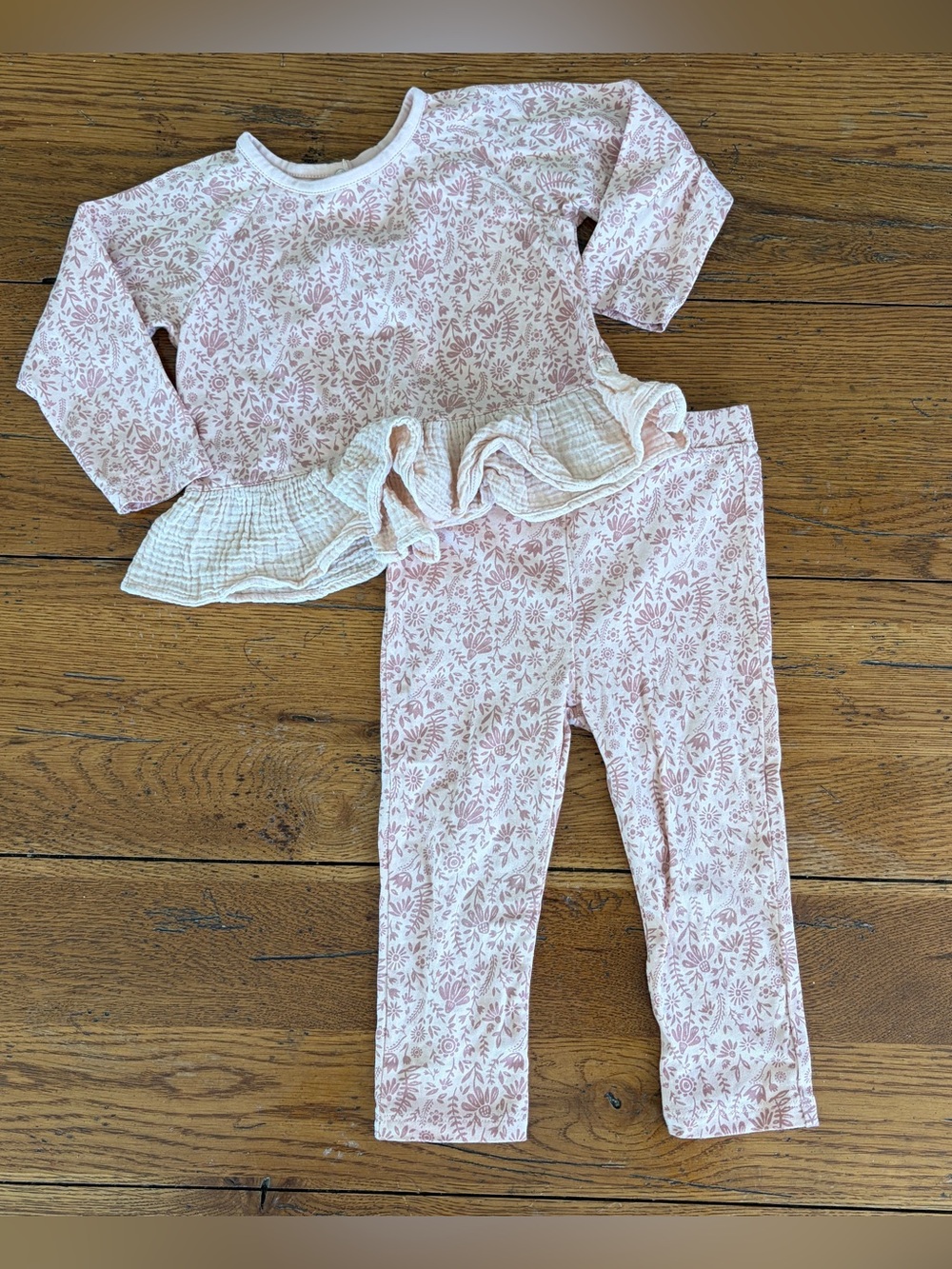 Wild WaWa Pink Floral Pant Set Girls Size 2/3